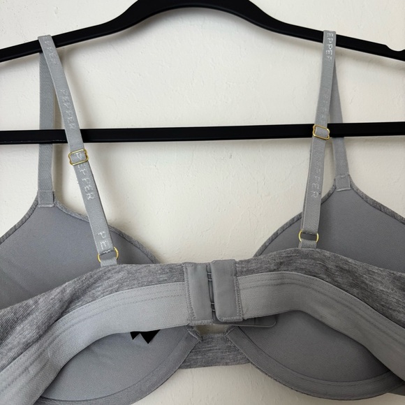 Pepper Supima Cotton Lift Up Bra in Heather Grey Size 34A Underwire Padded - Picture 7 of 15